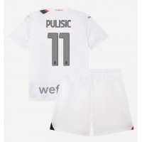 AC Milan Christian Pulisic #11 Vonkajší Detský futbalový dres 2023-24 Krátky Rukáv (+ trenírky)